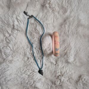 Vintage Jewelry Bundle Set Claire's Necklace Best Friend Heart Pink Floral Rose